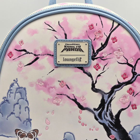 Loungefly DreamWorks Kung Fu Panda Po & Master Shifu Cherry Blossom Backpack New - Picture 7 of 10